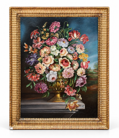 19th Century Continental School Floral Still Life, Oil on Canvas