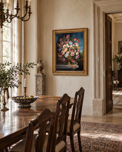 19th Century Continental School Floral Still Life, Oil on Canvas