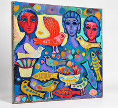 Alberto Hernández – Uccelli e pesci, 1975 – Olio su tela