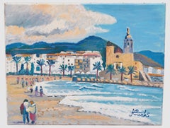 Vista de Sitges (barcelona) - Óleo sobre tela - Año 1980 - Sin enmarcar