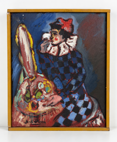 Jordi Sarrà – Arlequín – Óleo sobre lienzo – 28,5 × 23,5 cm