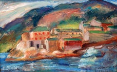Port de Centuri (Cap Corse) - Óleo sobre tabla - Firmado y enmarcado