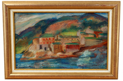 Port de Centuri (Cap Corse) - Óleo sobre tabla - Firmado y enmarcado