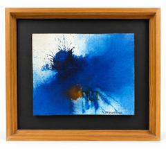 Pablo Rodríguez Guy – Blue Abstract Composition – Oil on Canvas