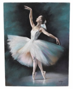 Une danseuse sous les projecteurs - Dessin au pastel - Non encadré - 62 x 46 cm.