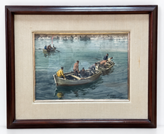 Guillem Fresquet Bardina – Fishermen at Sea – Watercolor on Paper