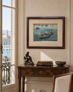 Guillem Fresquet Bardina – Fishermen at Sea – Watercolor on Paper