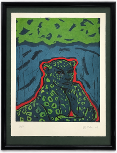 Maria dels Àngels Feliu – Anthropomorphic Leopard – Color Lithograph