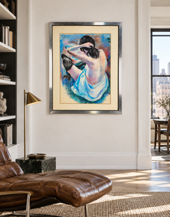 Jordi Rollán – Seated Woman from Behind – Large Pastel Drawing