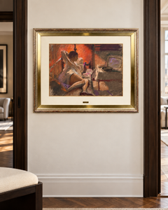 Joan Martí – Reclining Woman in Interior – Large Pastel Drawing