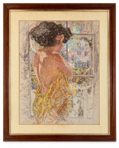 Joan Raset Conchillo – Woman in Profile – Large Pastel Drawing
