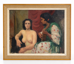 Attributed to Pere Creixams – Gypsy Woman and Female Nude – Oil Painting