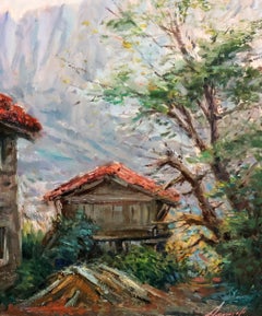 Oseja de Sajambre (León) - Óleo sobre tela - Firmado y enmarcado