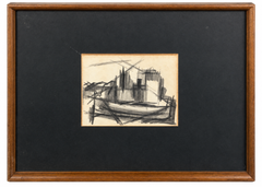 Josep Navarro Vives – Bridge Study – Pencil Drawing on Paper