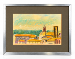 Xavier Blanch Pla – View of Rome – Mixed Media on Paper
