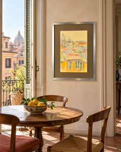 Xavier Blanch i Pla – Paisaje urbano de Roma – Técnica mixta sobre papel