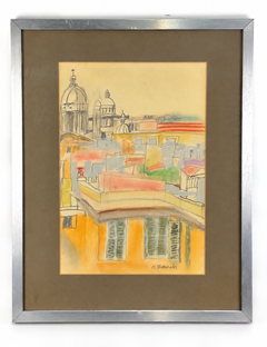 Xavier Blanch i Pla – Paisaje urbano de Roma – Técnica mixta sobre papel