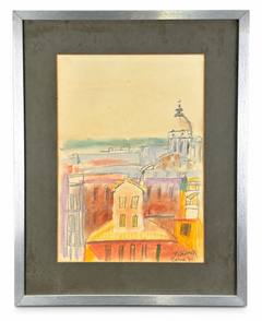 Xavier Blanch i Pla – Toits de Rome, 1971 – Cire sur papier