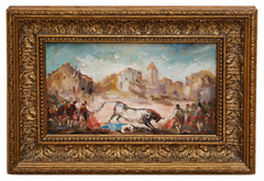 Eugenio Lucas Villaamil – Bullfighting Scene – Oil on Panel