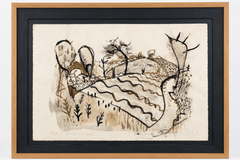 Javier Montesol – Paisatge, 1992 – Watercolor Landscape Study on Paper