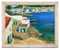Antonio de la Peña – Mediterranean Coastal Village, 1978 – Oil on Canvas