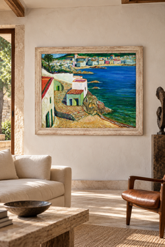 Antonio de la Peña – Mediterranean Coastal Village, 1978 – Oil on Canvas