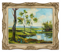 Antonio de la Peña – Landscape with Lagoon – Oil on Canvas