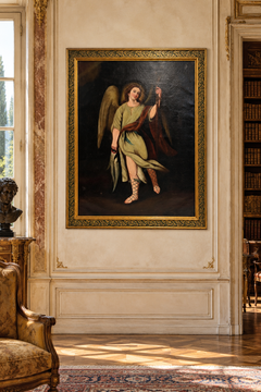 Saint Raphael the Archangel – Antique Spanish Religious Oil Painting