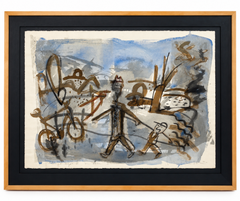 Javier Montesol – Father and Son, 1992 – Abstract Watercolor on Paper
