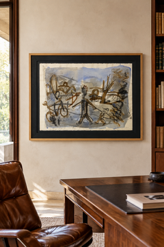 Javier Montesol – Father and Son, 1992 – Abstract Watercolor on Paper