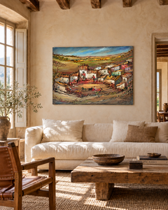 Juan Escoda – Festival d'un village espagnol – Peinture à l'huile