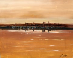 Peinture contemporaine intitulée « Reflets » - Huile sur toile - Encadrée