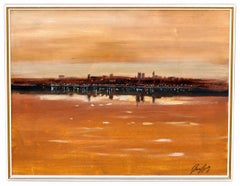 Peinture contemporaine intitulée « Reflets » - Huile sur toile - Encadrée