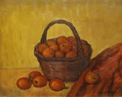 Cesta de nísperos - Óleo sobre tela - Firmado y enmarcado