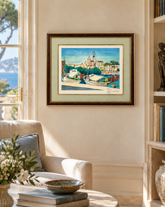 Sylvia – Colorful Mediterranean Harbor with Fishing Boats – Watercolor, 1995