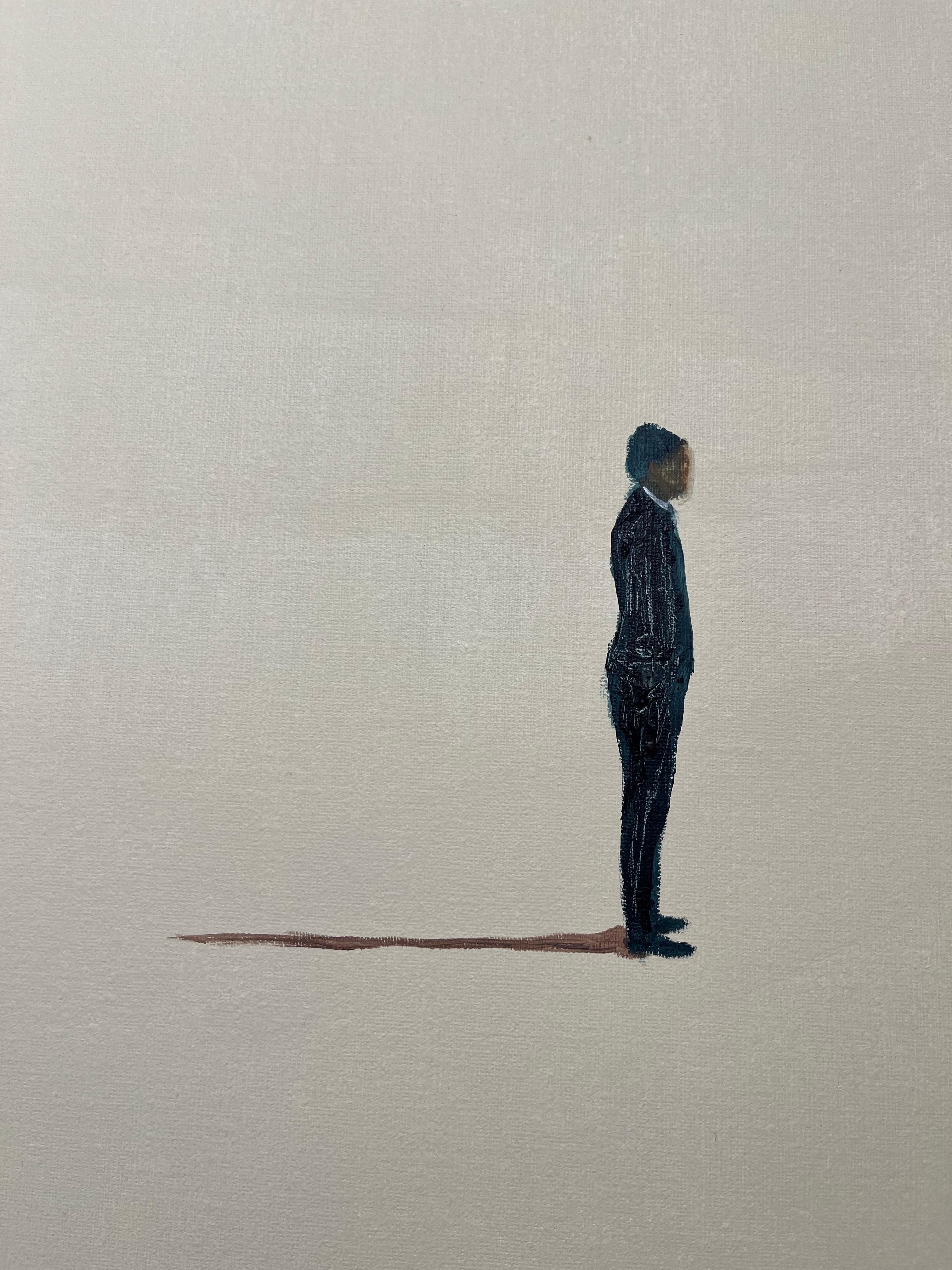 Contemporary Minimalistic Figurative Acrylic Painting on Canvas Light Colour For Sale 1