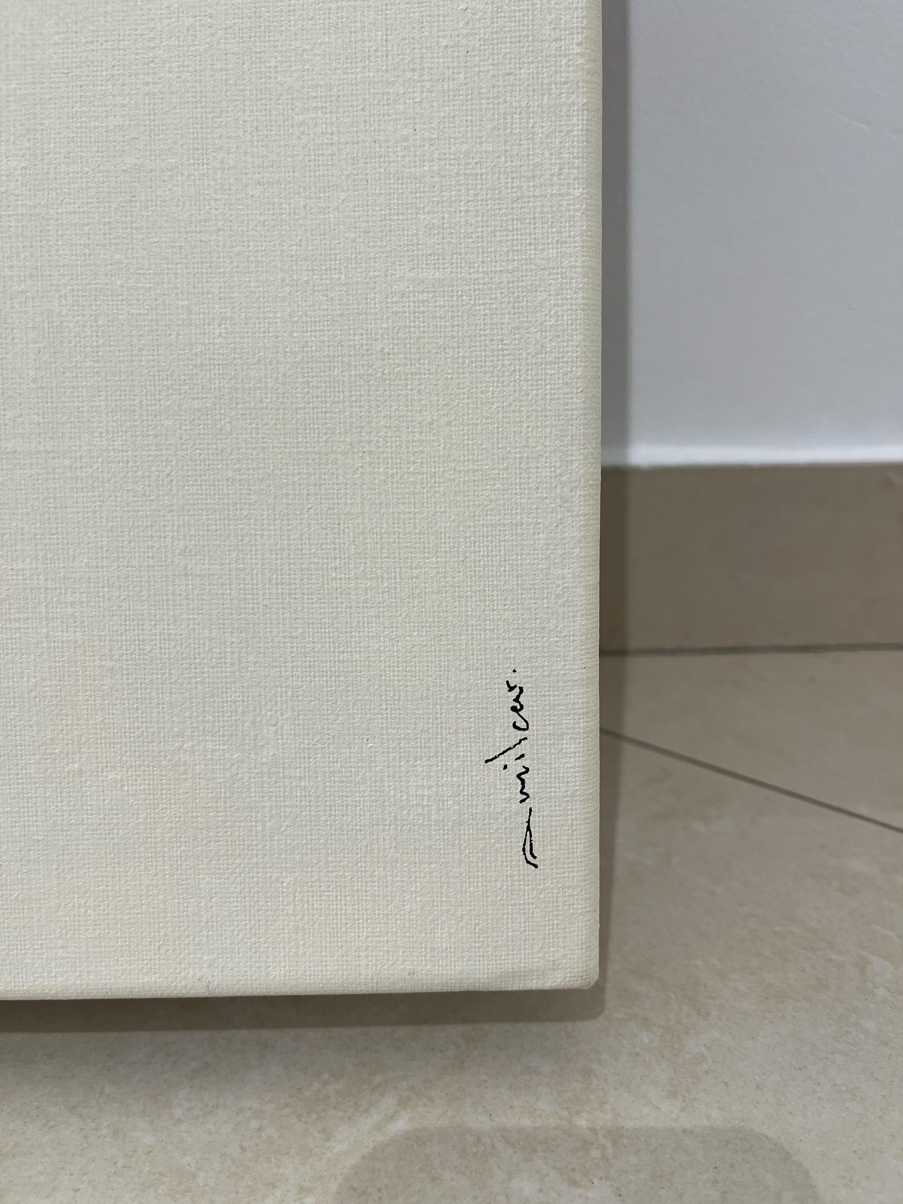 Contemporary Minimalistic Figurative Acrylic Painting on Canvas Light Colour For Sale 3