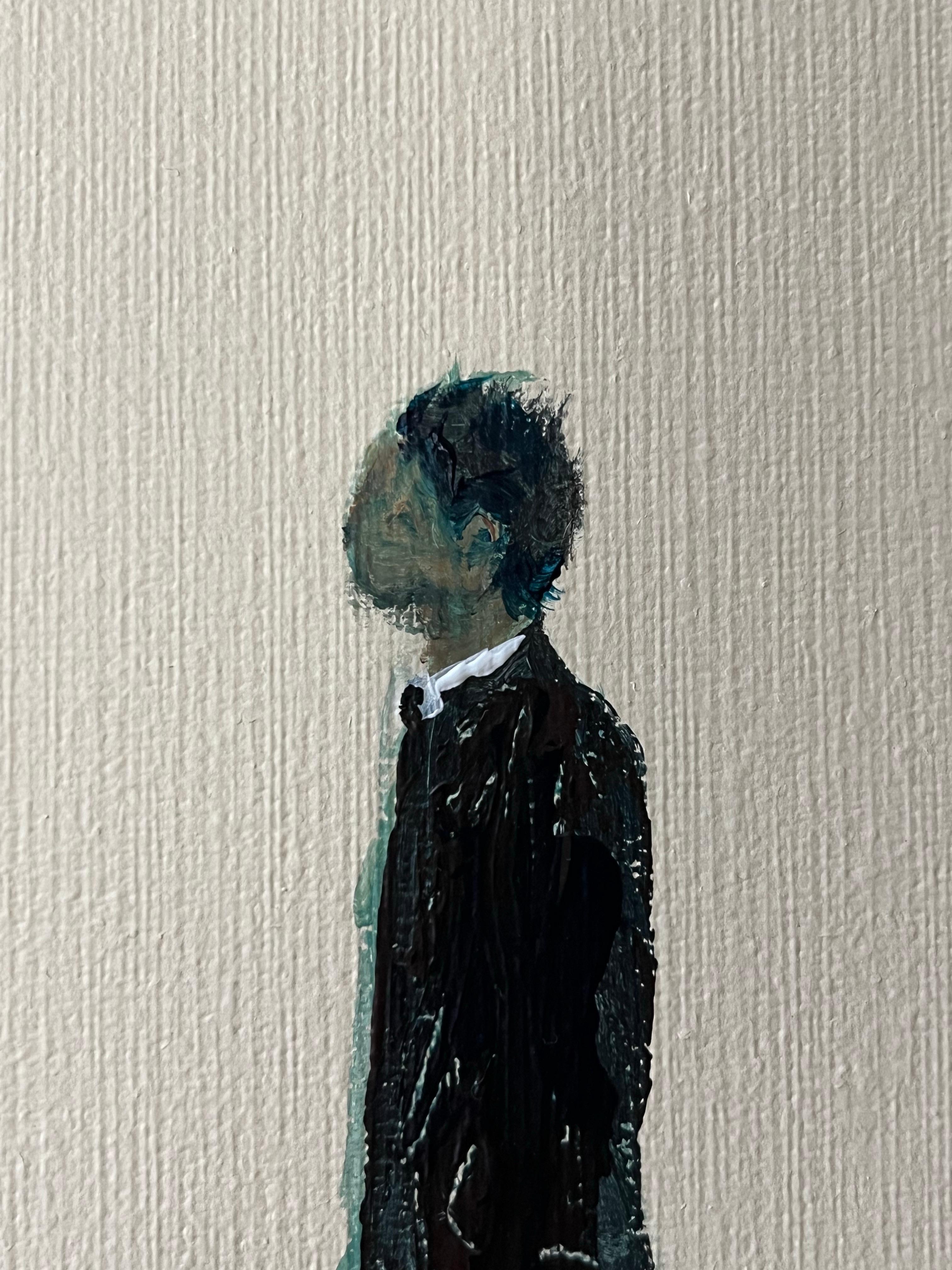 Contemporary Minimalistic Figurative Acrylic Painting on Canvas Light Colour For Sale 3