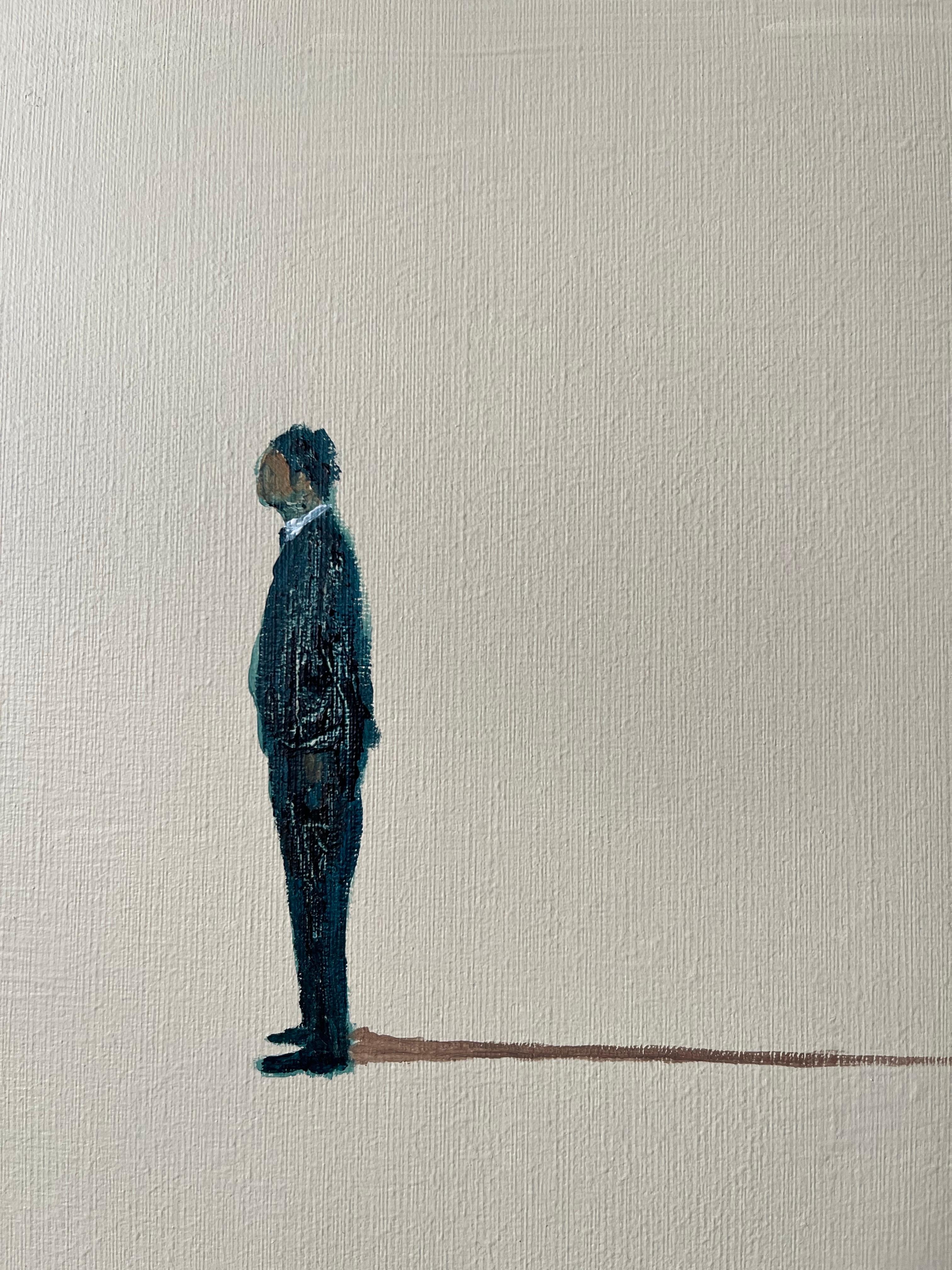 Contemporary Minimalistic Figurative Acrylic Painting on Canvas Light Colour For Sale 4