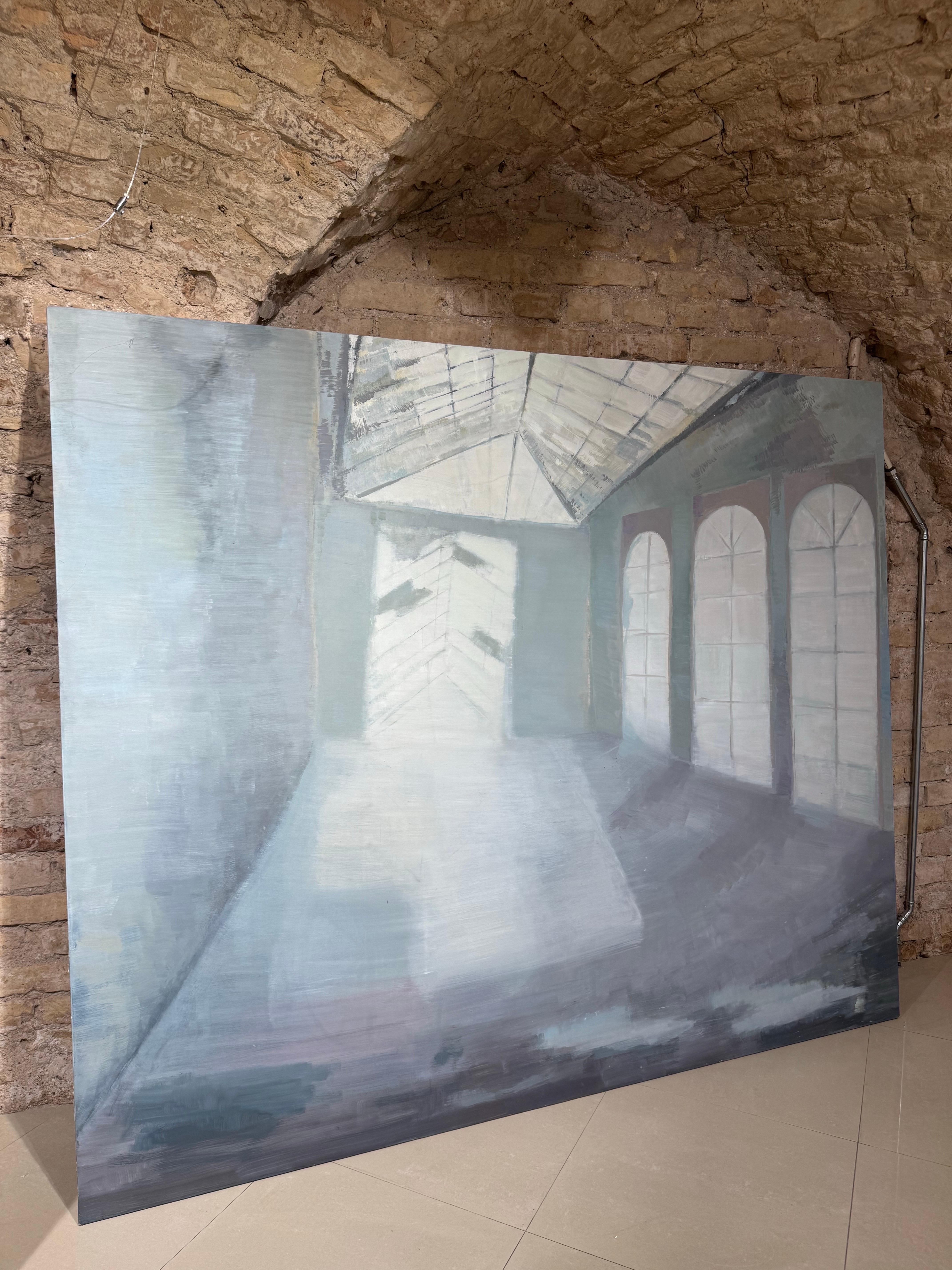 Contemporary Oil Painting on Canvas. Pastel Colors and Light. Large Scale For Sale 5