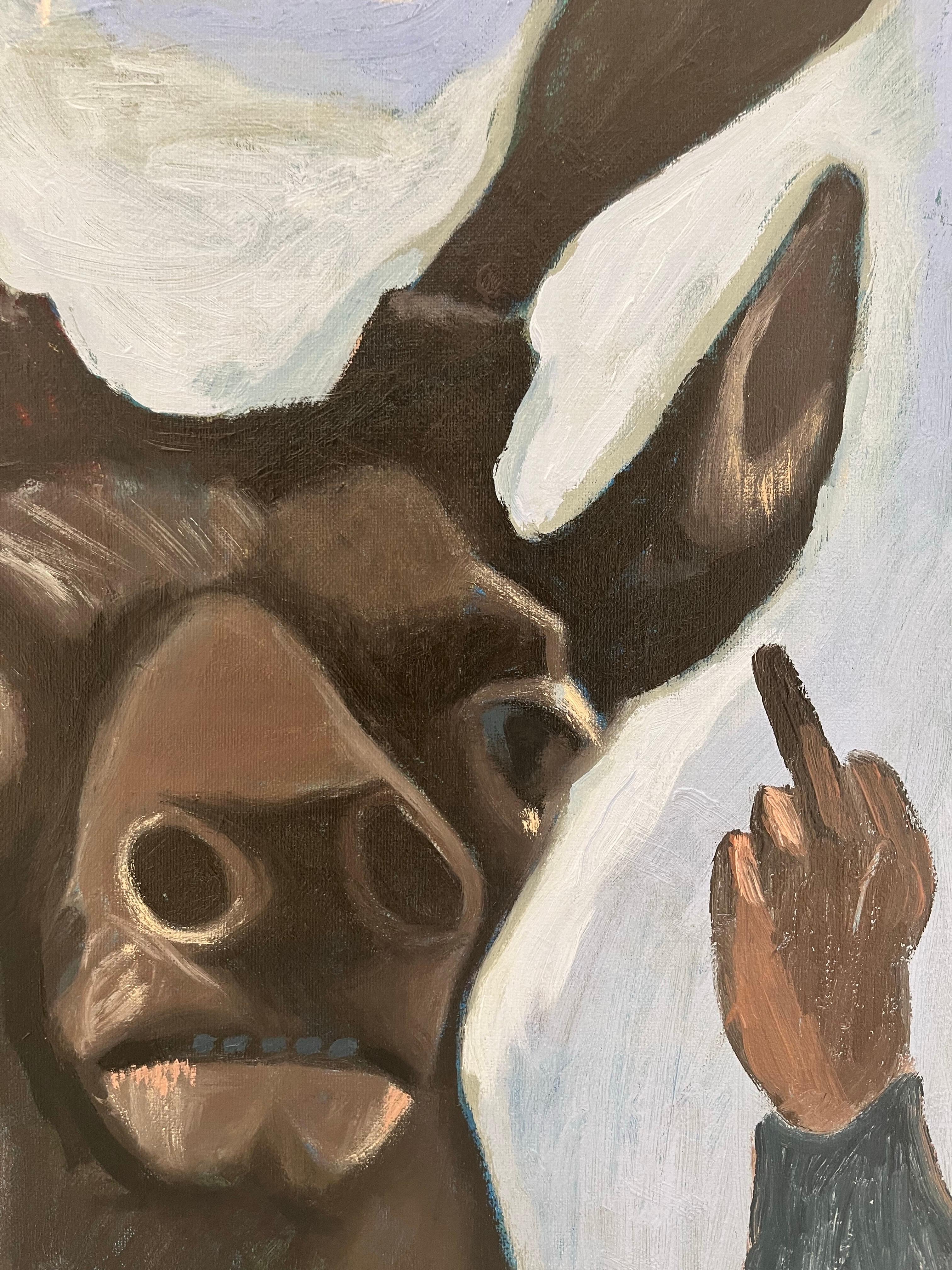 Oil on canvas painting by established Lithuanian artist  - Fun - Fauna For Sale 1