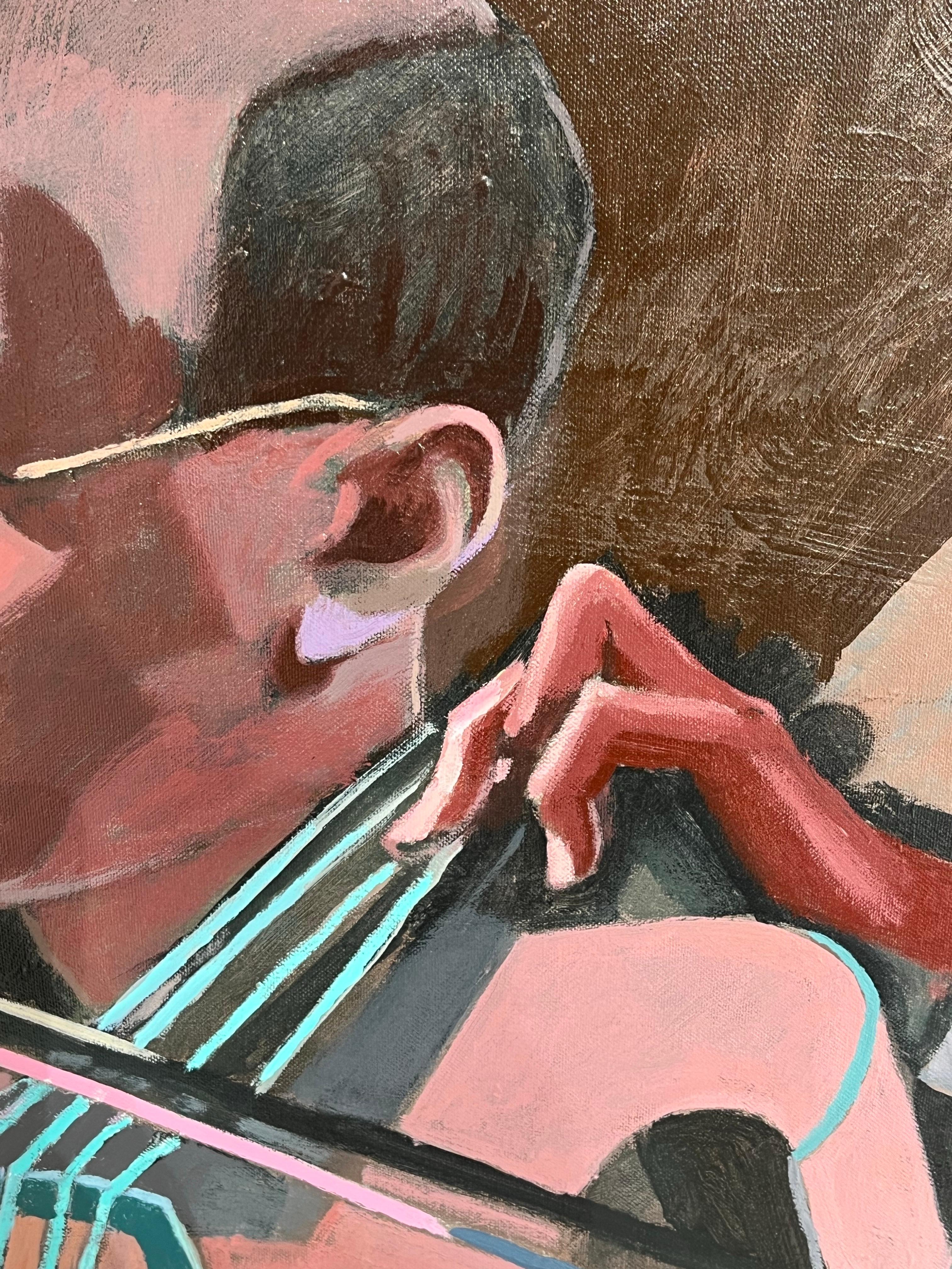 Acrylgemälde eines etablierten litauischen Malers - kultureller Kommentar - Musik – Painting von Raimondas Gailiunas 