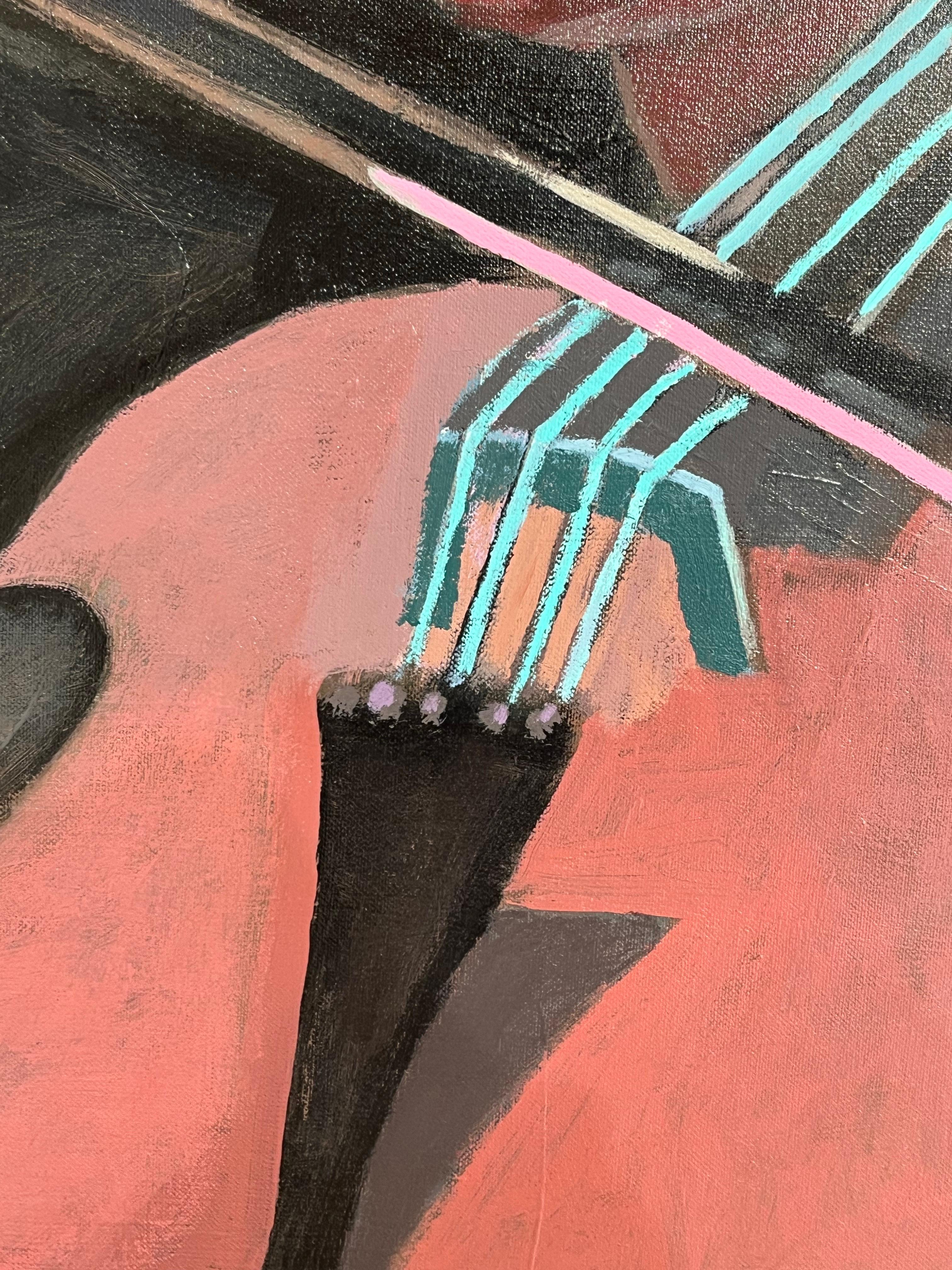 Acrylgemälde eines etablierten litauischen Malers - kultureller Kommentar - Musik (Neue Wilde), Painting, von Raimondas Gailiunas 