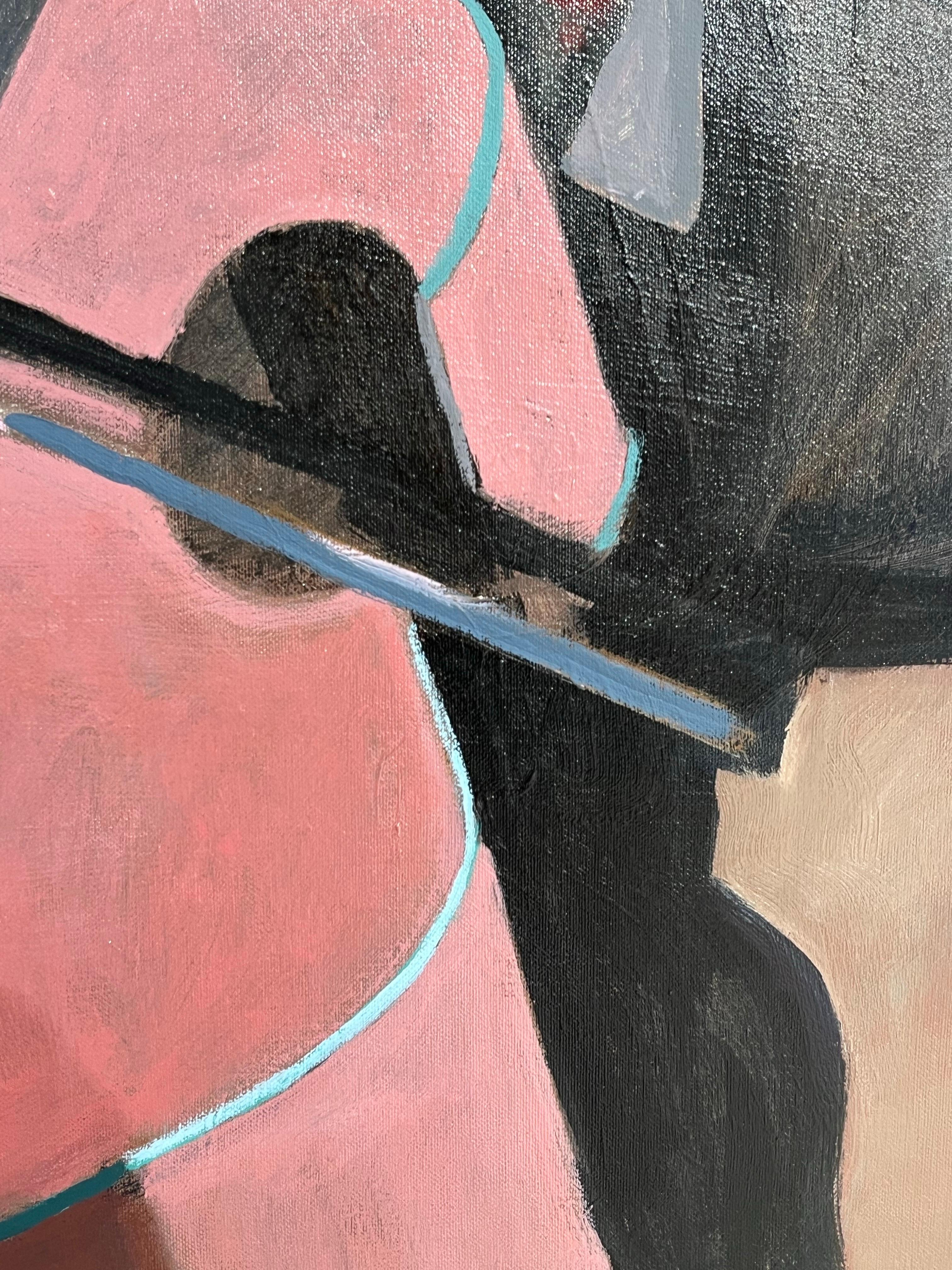 Acrylgemälde eines etablierten litauischen Malers - kultureller Kommentar - Musik (Schwarz), Figurative Painting, von Raimondas Gailiunas 