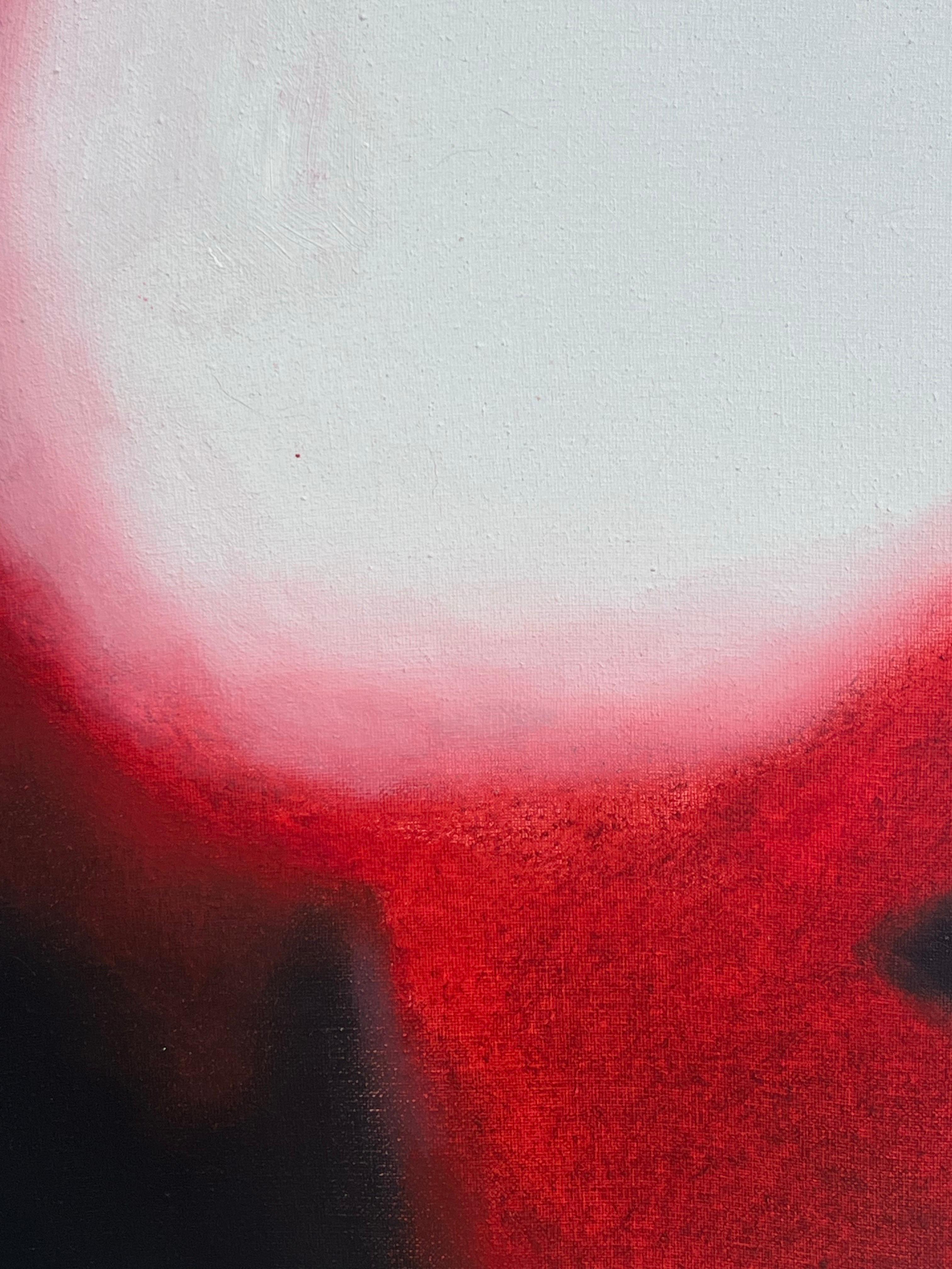 Kleinformatiges Ölgemälde eines aufstrebenden zeitgenössischen Künstlers - Distant Self (Zeitgenössisch), Painting, von Raminta S. R. Mint