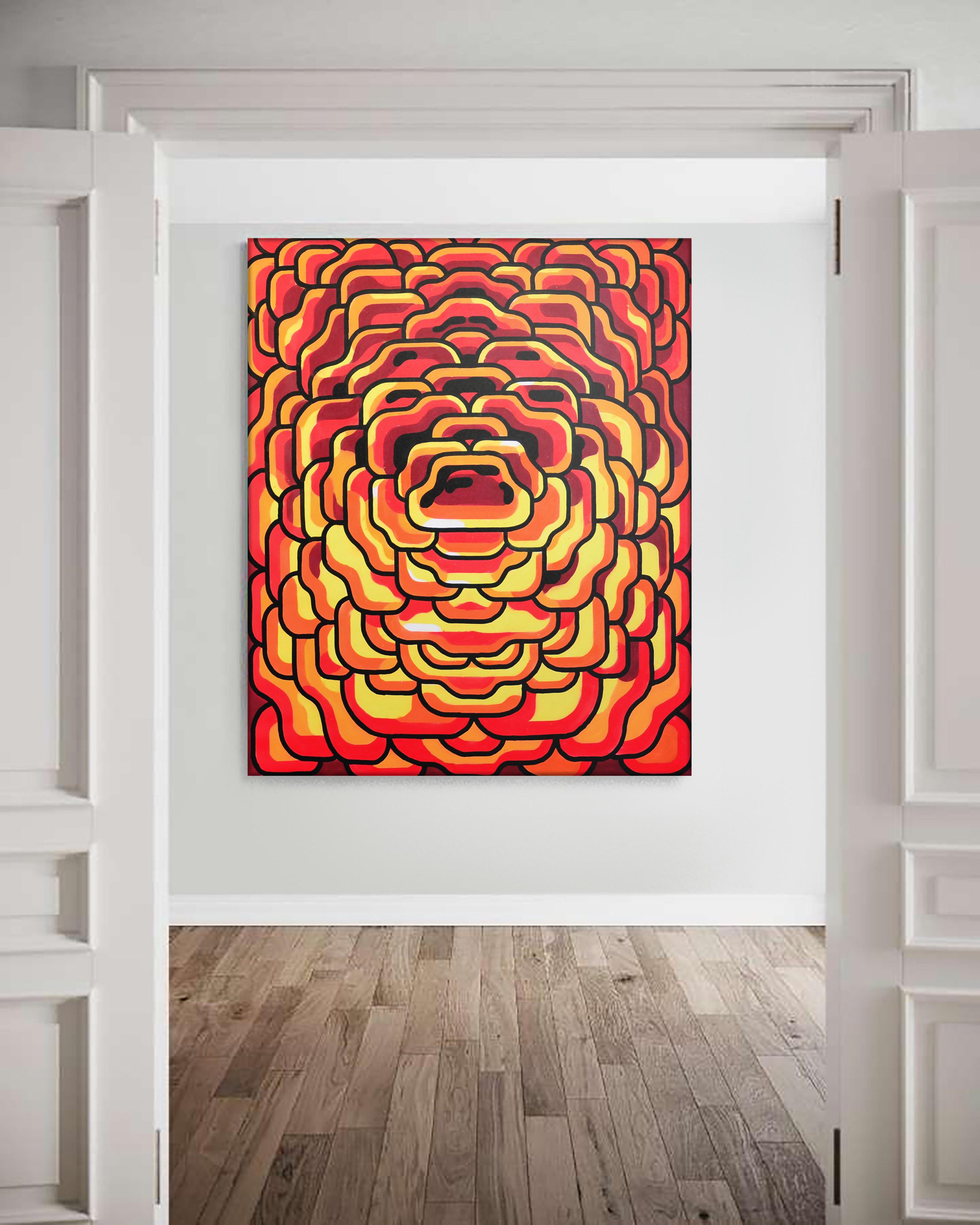 "Blume" - Acrylgemälde auf Leinwand des bedeutenden Straßenkünstlers aus Vilnius