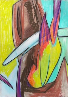 Pastel Contemporary Drawing on Paper "Visual Diaries", Bright Colors, New
