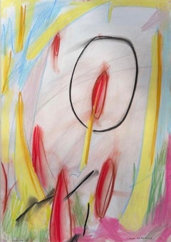 Disegno a pastello su carta della serie "Diari visivi" dell'artista contemporaneo
