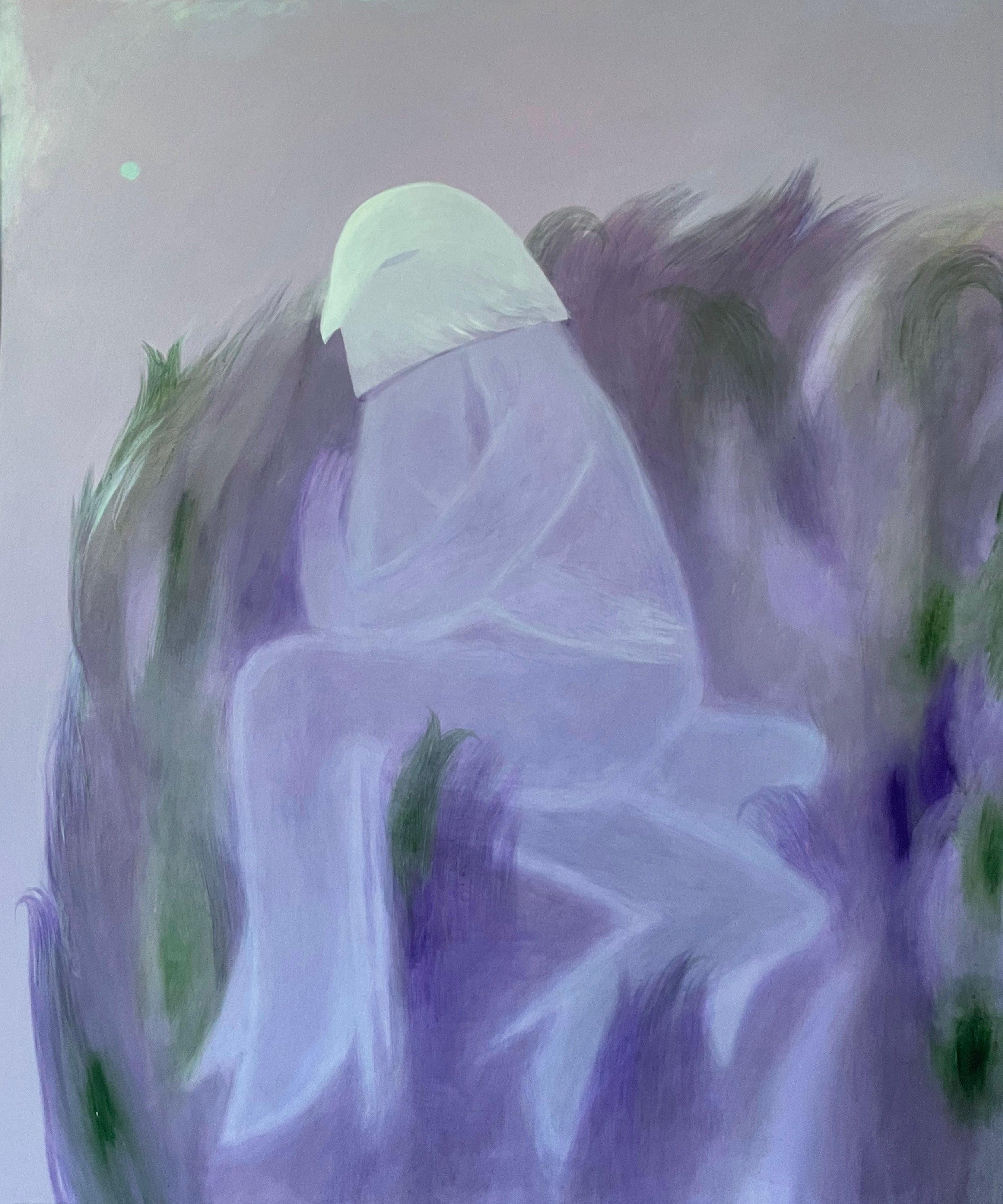 Contemporary Abstract Landscape Painting on Canvas Dreamlike Figure