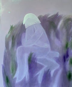 Contemporary Abstract Landscape Painting on Canvas Dreamlike Figure